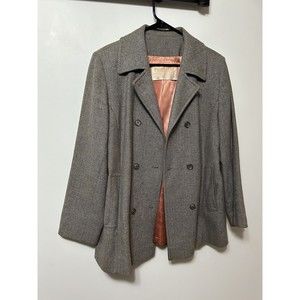 Pendleton Women’s Wool Jacket Gray Virgin Wool Pink Interior Medium